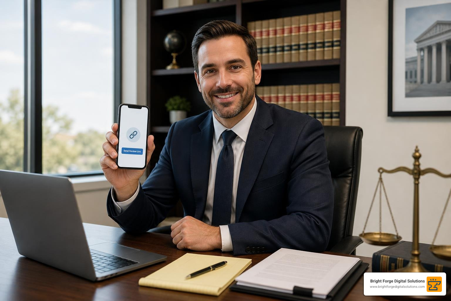 lawyer sending client review request link