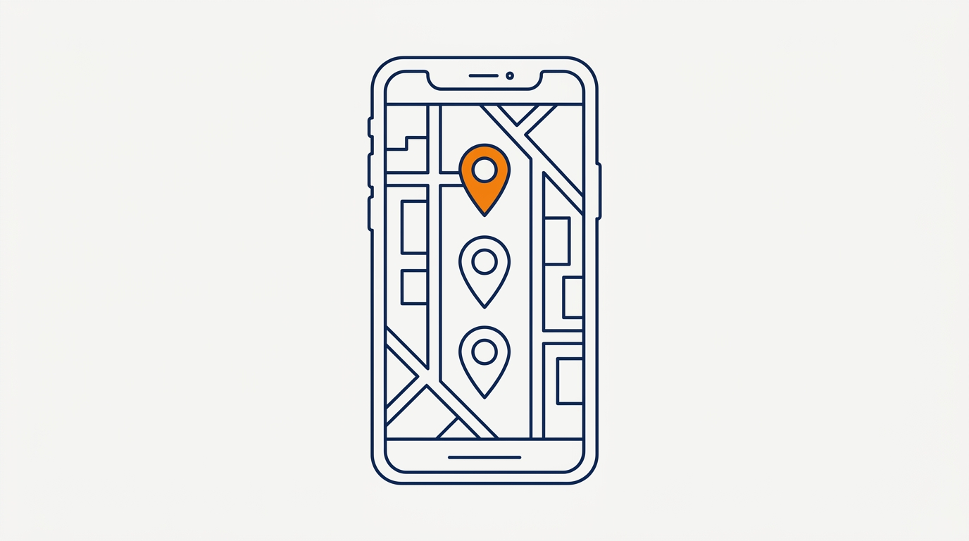 Mobile local map results showing three ranked law firm listings
