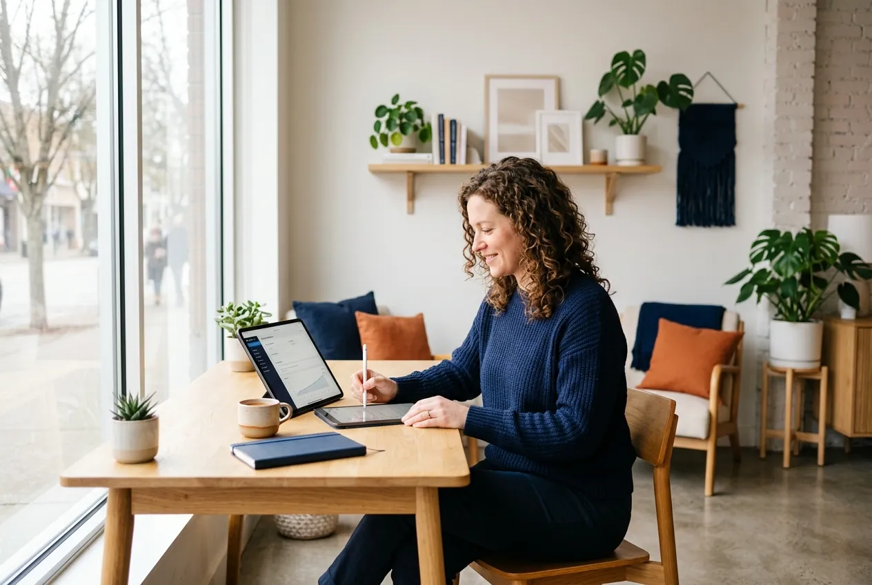 Updating business information on a tablet
